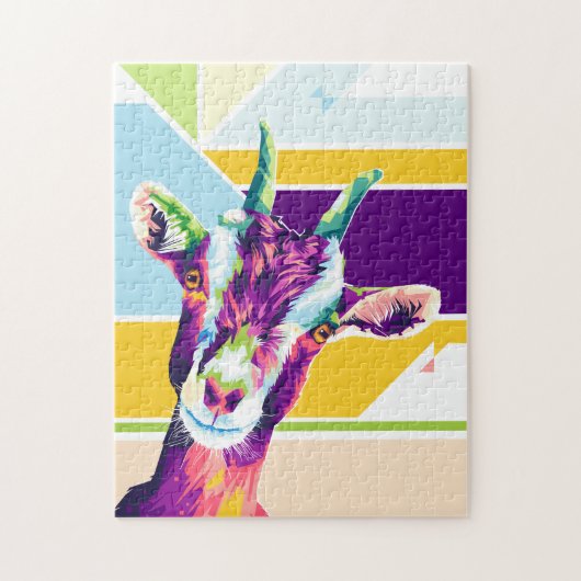 Colorful Goat Pop Art Portret Jigzaag Puzzle Legpuzzel (Verticaal)