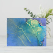 Colorful Gold Alcohol Ink Abstract Art Blank-kaart Bedankkaart (Staand voorkant)