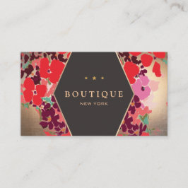 Colorful Gold Floral Boutique Visitekaartje