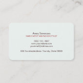 Colorful Gold Floral Makeup Artist Elegant Salon Visitekaartje (Achterkant)