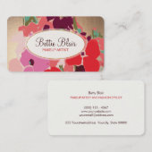 Colorful Gold Floral Makeup Artist Elegant Salon Visitekaartje (Voorkant / Achterkant)