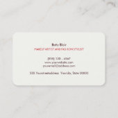 Colorful Gold Floral Makeup Artist Elegant Salon Visitekaartje (Achterkant)