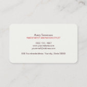 Colorful Gold Floral Makeup Artist Elegant Salon Visitekaartje (Achterkant)