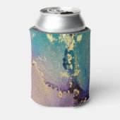 Colorful Gold-gemarmerde monogram vloeibaar Abstra Blikjeskoeler (Blikje Achterkant)