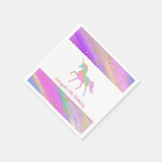 Colorful Gold Glitter Specized Unicorn Birthday Servet
