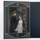 Colorful Gold Sun en Moon Tarot Kaart Wedding (Binnenzijde eerst)