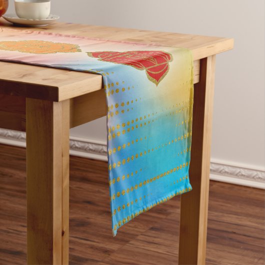 Colorful Golden Chakras compositie Korte Tafelloper (Voorbeeld)