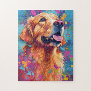 Colorful Golden Retriever Legpuzzel