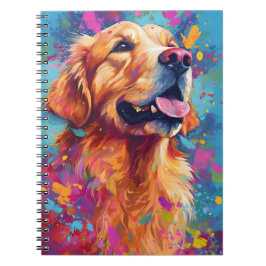 Colorful Golden Retriever Notitieboek