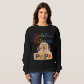 Colorful Golden Retriever Papa  Dog Dad Trui (Voorkant volledig)