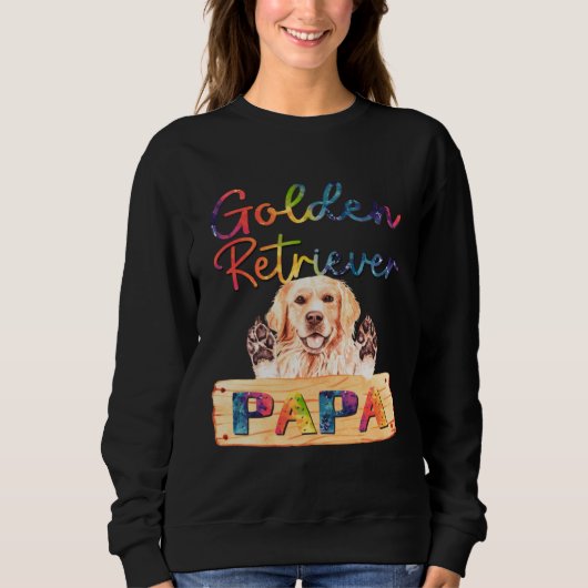 Colorful Golden Retriever Papa  Dog Dad Trui (Voorkant)
