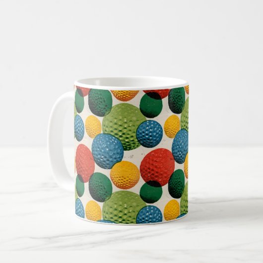 Colorful Golf Ball Pattern Koffiemok (Voorkant links)