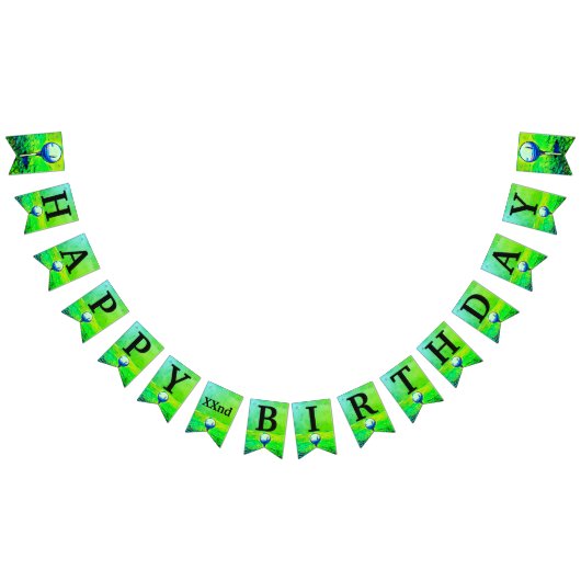 Colorful Golf Ball Sports Happy Birthday Banner (Alle)