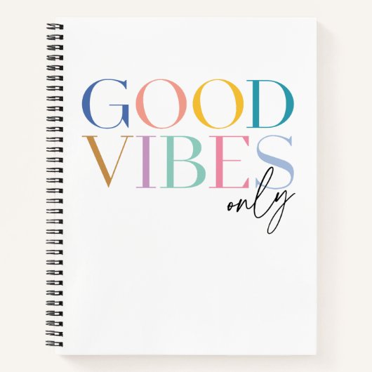 Colorful Good Vibes Only Notitieboek (Voorkant)