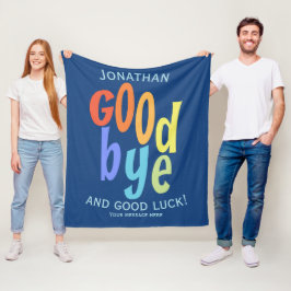 Colorful Goodbye en Good Luck Farewell Fleece Deken
