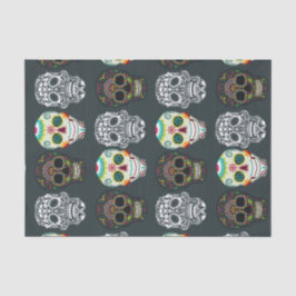 Colorful Gothic Sugar Skull Halloween Party Gift Tissuepapier