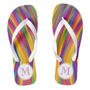 Colorful Gradient Abstract Monogram Teenslippers