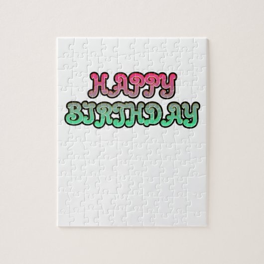 Colorful Gradient Happy Birthday Typografie Legpuzzel (Verticaal)