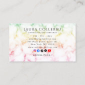 Colorful Gradient Marble Texture  Business Card Visitekaartje (Achterkant)