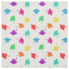 Colorful Graduation Cap Pattern Stof