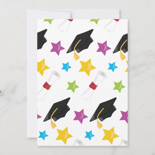 Colorful Graduation Party Kaart (Achterkant)