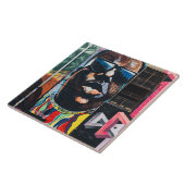 Colorful Graffiti African American Tegeltje (Zijkant)