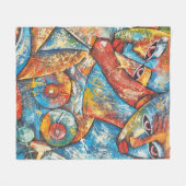 Colorful Graffiti Art Fleece Deken (Voorkant (Horizontaal))