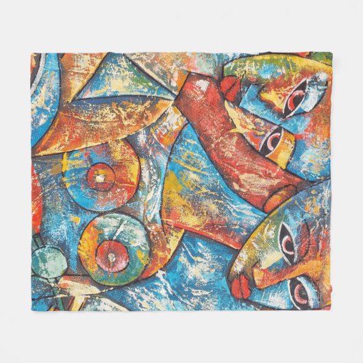 Colorful Graffiti Art Fleece Deken (Voorkant (Horizontaal))