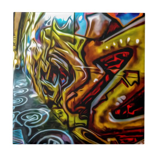 Colorful Graffiti Art Tegeltje (Voorkant)