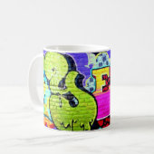 Colorful Graffiti Art Yes Wall Coffee Cup Mok (Voorkant links)