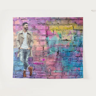 Colorful Graffiti Brick Wall Party Backdrop Wandkleed
