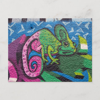 Colorful Graffiti Chameleon Briefkaart