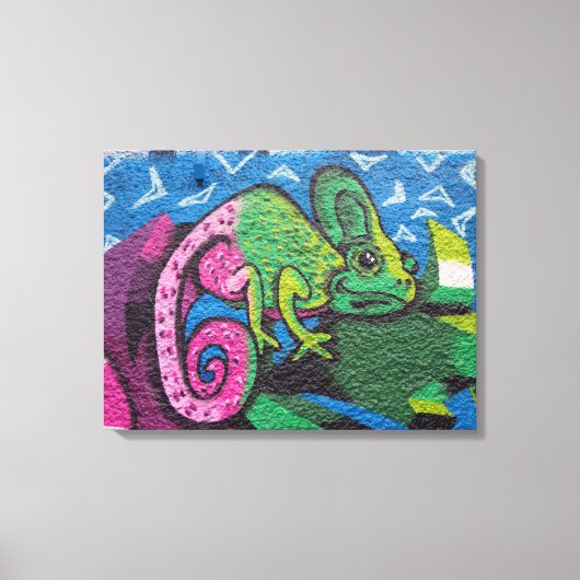 Colorful Graffiti Chameleon Canvas Afdruk (Voorkant)