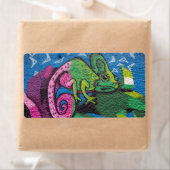 Colorful Graffiti Chameleon Etiket (Insitu)
