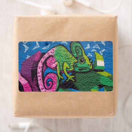 Colorful Graffiti Chameleon Etiket (Insitu)