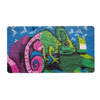 Colorful Graffiti Chameleon Etiket