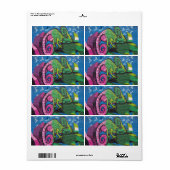 Colorful Graffiti Chameleon Etiket (Full Sheet)