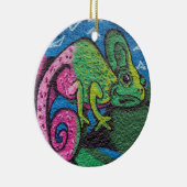 Colorful Graffiti Chameleon Keramisch Ornament (Rechts)