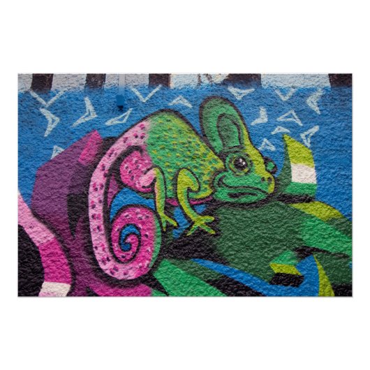 Colorful Graffiti Chameleon Perfect Poster (Voorkant)