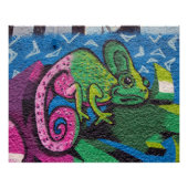 Colorful Graffiti Chameleon Poster (Voorkant)