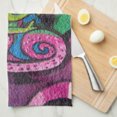 Colorful Graffiti Chameleon Theedoek (Quarter Fold)