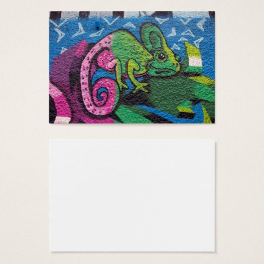 Colorful Graffiti Chameleon Visitekaartjes (Voorkant /achterkant)
