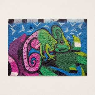 Colorful Graffiti Chameleon Visitekaartjes