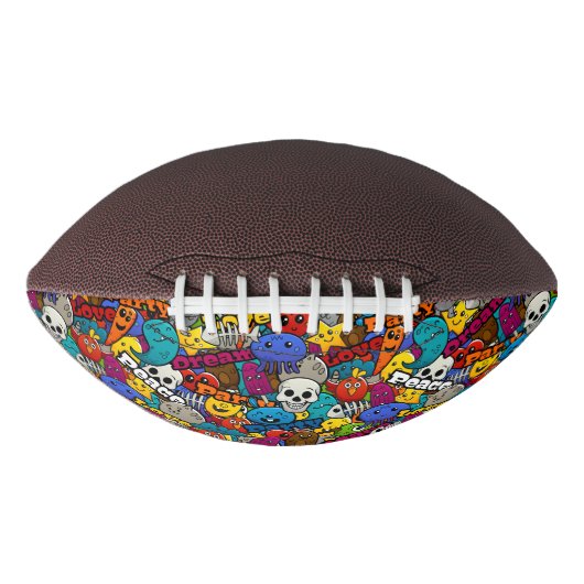 Colorful Graffiti Character Pattern American Football (Voorkant)