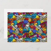 Colorful Graffiti Character Pattern Briefkaart (Voorkant / Achterkant)