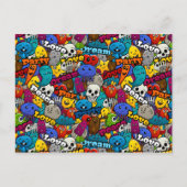 Colorful Graffiti Character Pattern Briefkaart (Voorkant)