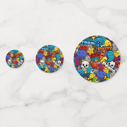 Colorful Graffiti Character Pattern Confetti (Voorkanten)