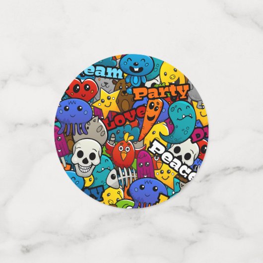 Colorful Graffiti Character Pattern Confetti (Kleine voorkant)