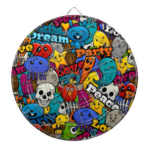 Colorful Graffiti Character Pattern Dartbord