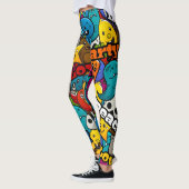 Colorful Graffiti Character Pattern Leggings (Links)